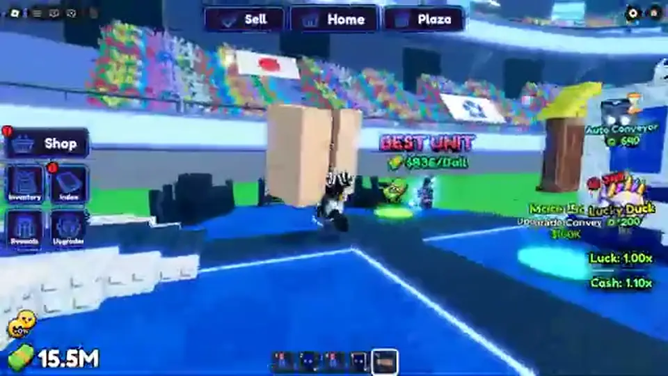 Blue Lock Farm HUD with the left Shop rail after a later session