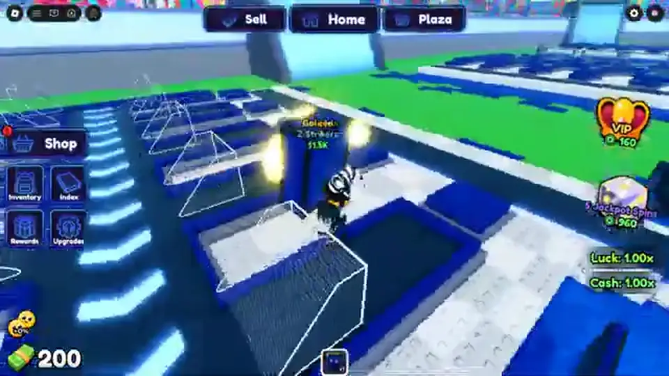 Left Shop button on the Blue Lock Farm HUD